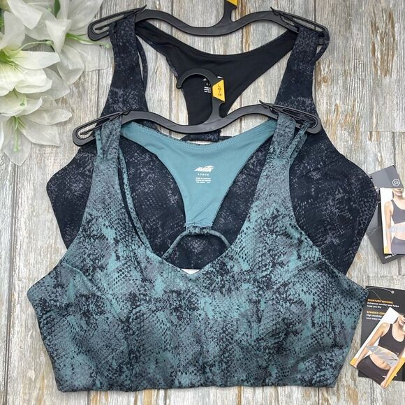 Women’s Snakeskin Print Active Sports Bra 2-Pack Size L - Picture 1 of 10